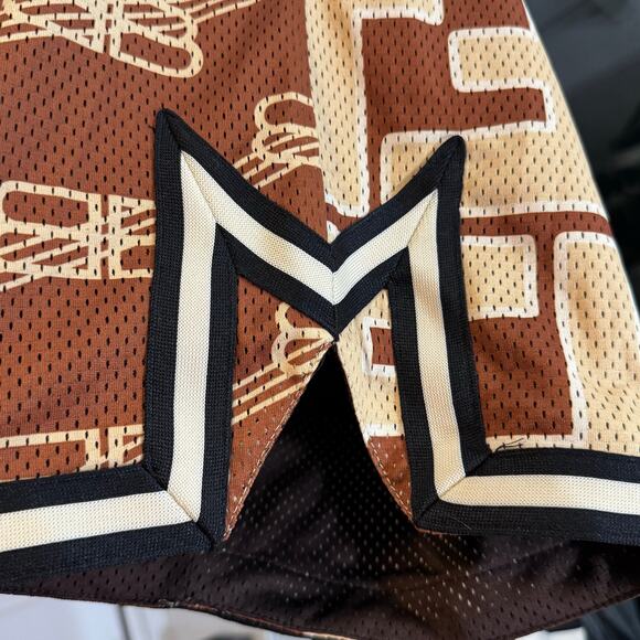 •NWT• SECRET CLUB OVERSIZED MONOGRAM
MESH SHORTS Large Gold/Brown • NEW - Picture 10 of 15